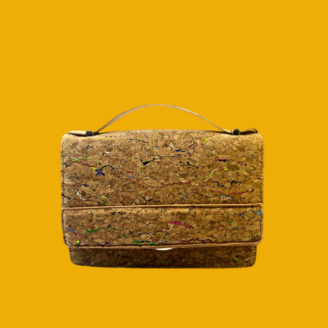 Multicolored Cork Clutch