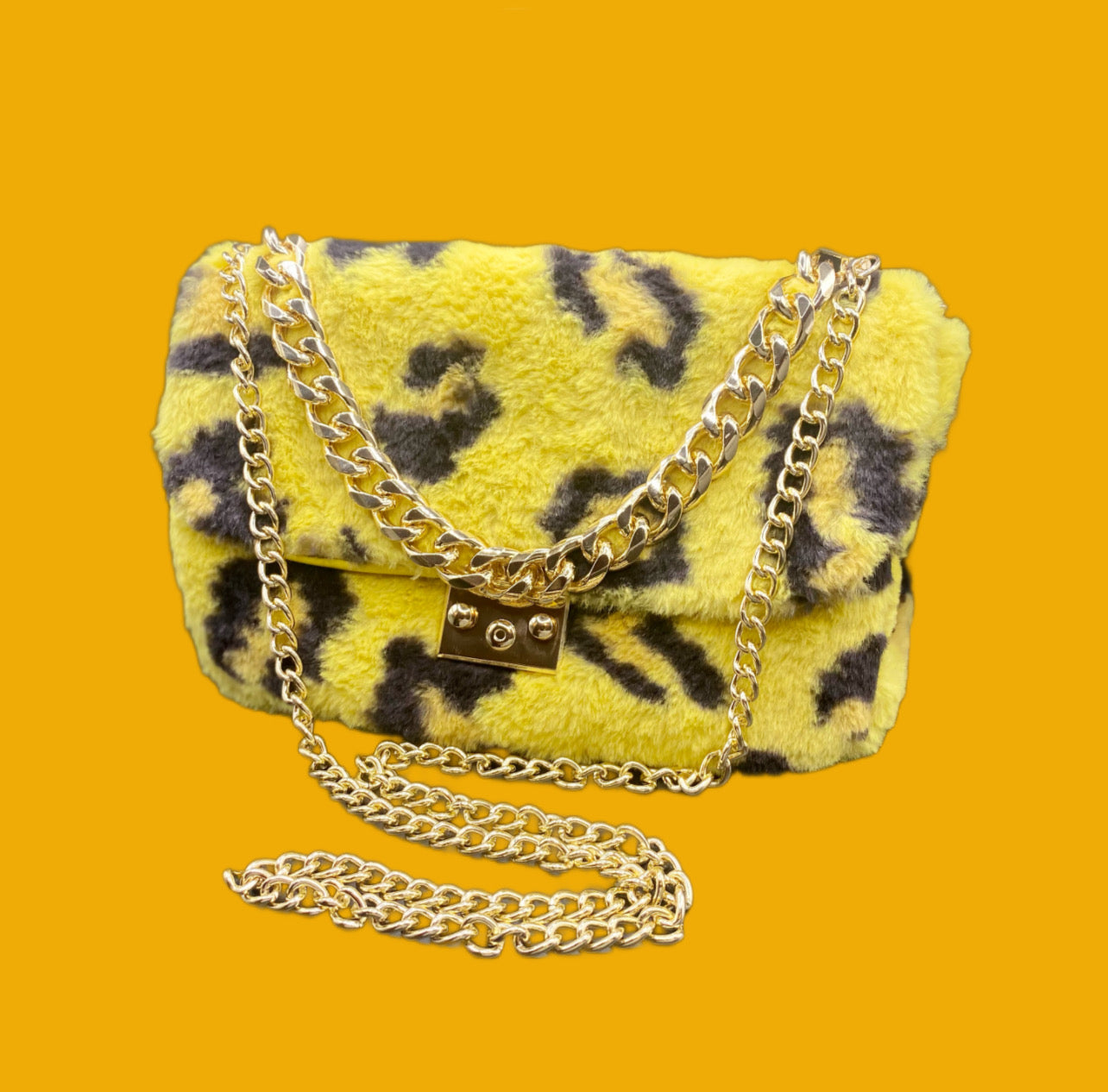 Plush Leopard Print Purse