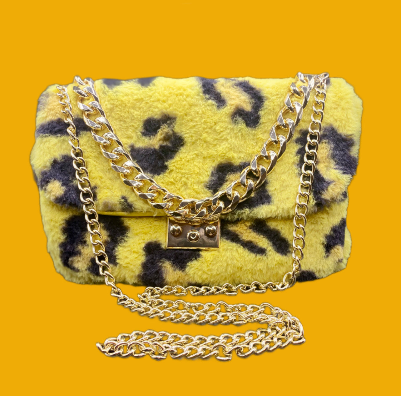 Plush Leopard Print Purse